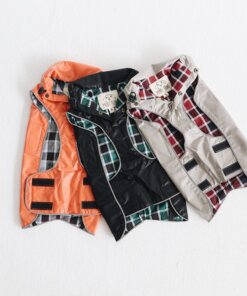 MonsBons Dog Raincoat Beige Orange Black