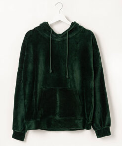 Bottle Green Mons Bons Velvet Oversized Hoodie